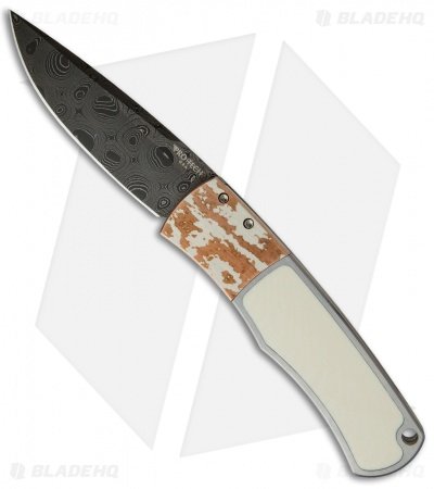 Pro-Tech Magic "Whiskers" Custom SS Automatic Knife Ivory/Mokume (Damascus) BR-1
