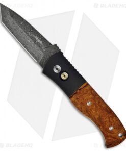Emerson Protech Custom CQC-7 Desert Ironwood Automatic Knife (3.25" Damascus)