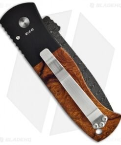 Alternative view of Emerson Protech Custom CQC-7 Desert Ironwood Automatic Knife (3.25" Damascus)