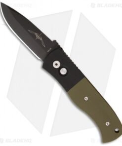 Emerson Protech CQC7-A Automatic Knife w/ Green G-10 (3.25" Black Plain)