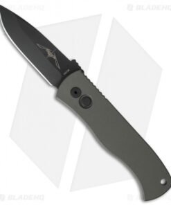 Emerson Pro-Tech CQC7-A Spear Point Automatic Knife Solid Green (3.25" Black)