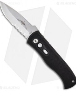 Emerson Pro-Tech CQC7-A Spear Point Auto Knife w/ Knurl (3.25" Stonewash Serr)