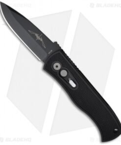 Emerson Pro-Tech CQC7-A Spear Point Auto Knife w/ Knurl (3.25" Black Plain)