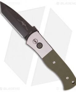 Emerson Protech Custom Steel CQC-7 Automatic Knife w/ Green G-10 (3.25" Black)