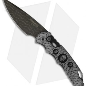 Protech Bruce Shaw Custom TR-4 Super Skull Steel Auto Knife (4" Damascus) #9