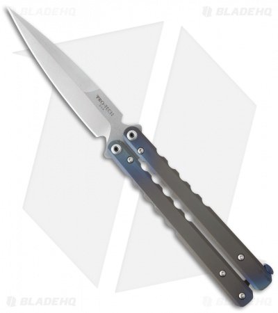 Pro-Tech FlyFather Balisong Butterfly Knife BB Fade + Random Clip (Stonewash)