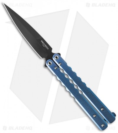 Pro-Tech FlyFather Balisong Butterfly Knife Blue w/ Clip (Black) FF2-DLC