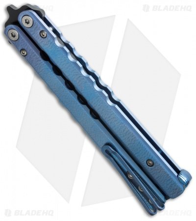 Pro-Tech FlyFather Balisong Butterfly Knife Blue w/ Clip (Black) FF2-DLC - Image 2