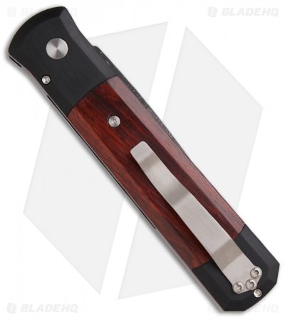 Pro-Tech Custom Godfather Automatic Knife Black w/ Cocobolo (4" Damascus) - Image 2