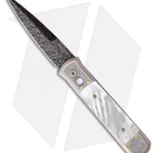 Pro-Tech Ultimate Custom Steel Godfather Knife w/ Mother of Pearl (4" Damascus)