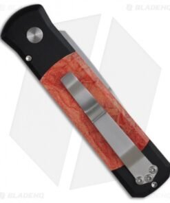 Alternative view of Pro-Tech Godson Custom Red Apple Coral Automatic Knife (3.15" Satin Plain) LTD