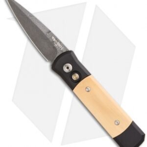Protech Godson Custom Automatic Knife w/ Mastodon Ivory (3.15" Damascus)
