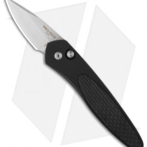 Protech Half-Breed Black Automatic Knife Carbon Fiber (1.95" Stonewash) 3615
