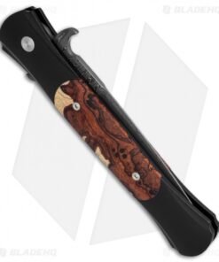 Alternative view of Pro-Tech Large Don Custom Automatic Knife Desert Ironwood Black (4.5" Damascus)