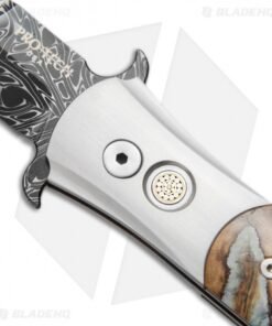 Alternative view of Pro-Tech Large Don Steel Custom Automatic Knife Mastodon Tooth (4.5" Damascus)