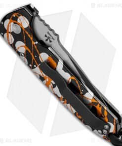 Alternative view of Pro-Tech Les George Rockeye Skull Surprise Splash Auto Knife - Orange/Black