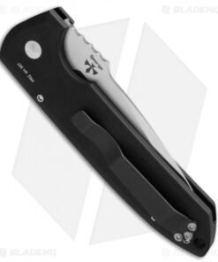 Alternative view of Pro-Tech Les George Rockeye Automatic Knife Black Knurled (3.375" Satin)