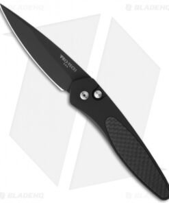 Protech Newport Black Automatic Knife Carbon Fiber (3" Black) 3416