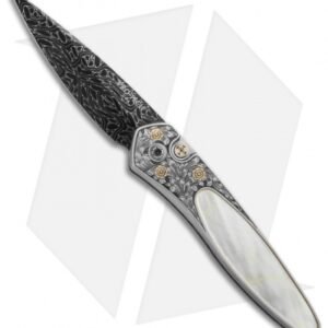 Pro-Tech Ultimate Custom Newport Knife Gold Lip Pearl & Gold (3" Damascus)
