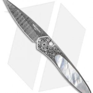Pro-Tech Ultimate Custom Newport Knife Mother of Pearl (3" Damascus)