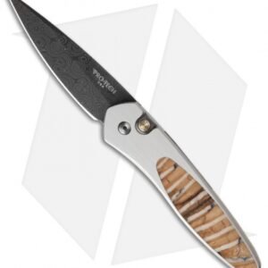 Protech Steel Custom Newport Automatic Knife Mastodon Tooth (3" Damascus)