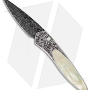 Pro-Tech Ultimate Custom Newport Automatic Knife Gold Lip Pearl (3" Damascus)
