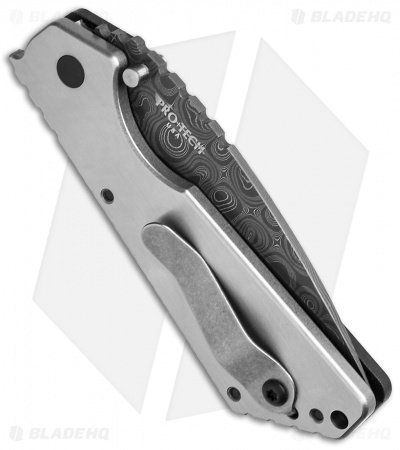 Strider + Pro-Tech SnG Automatic Knife Double Black Micarta (3.5" Damascus) - Image 3