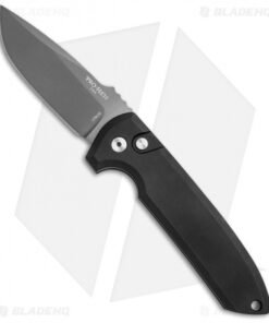 Pro-Tech Les George Rockeye Automatic Knife Black (3.375" Gray DLC) LG121