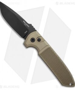 Pro-Tech Les George Rockeye Automatic Desert Tan Knurled (3.4" Black) LG135