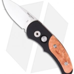 Pro-Tech Runt J4 Automatic Knife Maple Burl Handle (1.94" Satin Plain) 4406