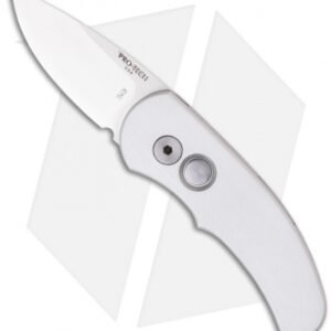 Pro-Tech Runt J4 Automatic Knife Silver Handle (1.94" Satin Plain) 4413