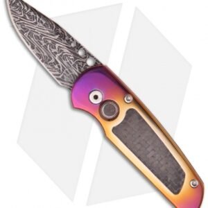 Protech Custom Titanium Runt 2 Automatic Knife (1.9" Damascus)