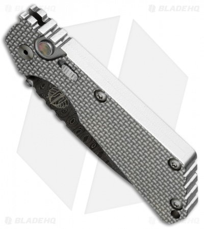 Strider + Pro-Tech Custom SnG Automatic Knife Knurled Titanium (3.5" Damascus) - Image 2