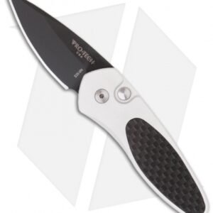 Protech Sprint Automatic Knife Silver w/ Carbon Fiber (1.95" Black) 2912