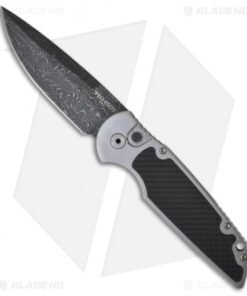 Pro-Tech Tactical Response TR-3 Steel Carbon Fiber Auto Knife (3.5" Damascus)