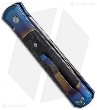 Pro-Tech Godfather Custom Automatic Knife Color Fade Ti/CF (4" Satin) - Image 3