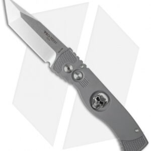 Pro-Tech TR-1 Gray/Skull Custom Tactical Response Automatic Knife (3" Satin)