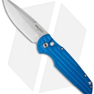 Protech Tactical Response 3 Blue Automatic Knife (3.5" Satin Plain) TR-3