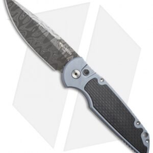Pro-Tech TR-3 Custom Automatic Knife Carbon Fiber (3.5" Damascus)