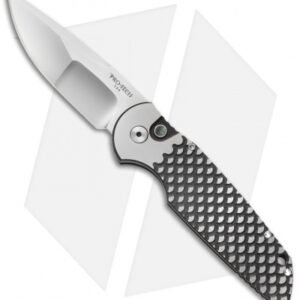 Pro-Tech TR-3 Steel Custom Automatic Knife Fish Scale (Compound Grind)