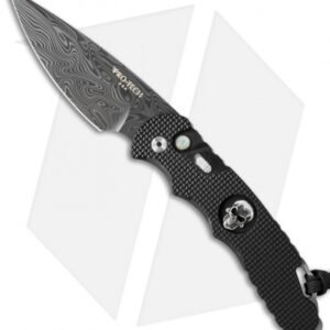 Pro-Tech TR-4 Limited Edition Skull Automatic Knife Knurled Black (4" Damasteel)