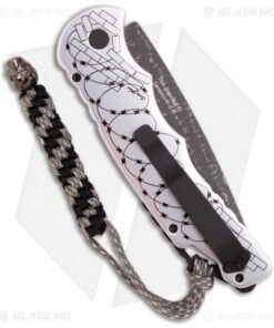 Alternative view of Protech Skull #3 TR-4 Razor Wire Automatic Knife (4" Damascus) Limited Edition