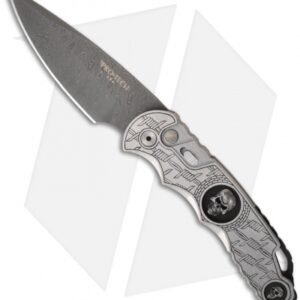 Pro-Tech TR-4 Skull Custom Tactical Response Automatic Knife (4" Damascus) #1