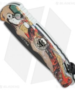 Alternative view of Pro-Tech TR-4 Skull Automatic Knife Geisha Splash (4" Black)