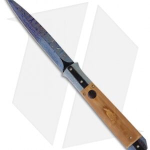 Rainy Vallotton Custom Large Icepick Automatic Knife (Damascus)