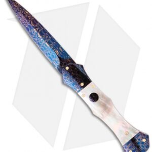 Rainy Vallotton Custom Dart Automatic Knife Black Pearl (Damascus)