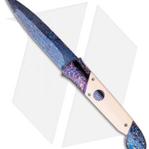 Rainy Vallotton Custom Gamblerette Automatic Knife Ivory (Damascus)