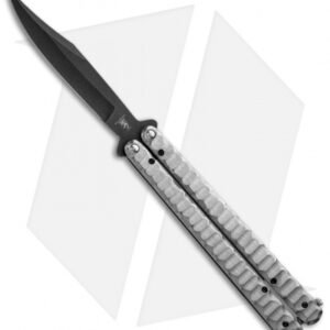 Sam Eddleman Bowie Balisong Butterfly Knife Sculpted Titanium (5.5" Acid Wash)