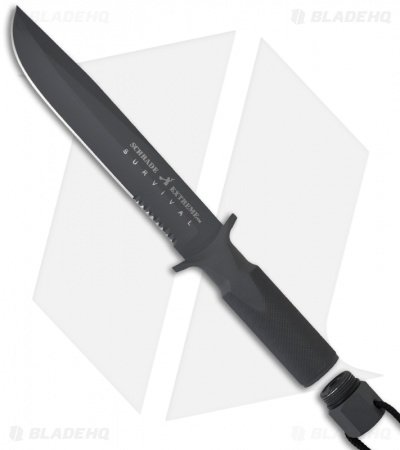 Schrade Extreme Survival Fixed Blade Knife (7.5" Gray Serr) SCHF2 - Image 2