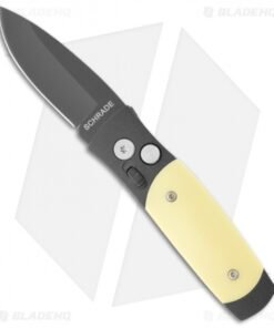 Schrade Smedy Automatic Knife Black/Sim Ivory Handle (2.5" Black) SMEDBY